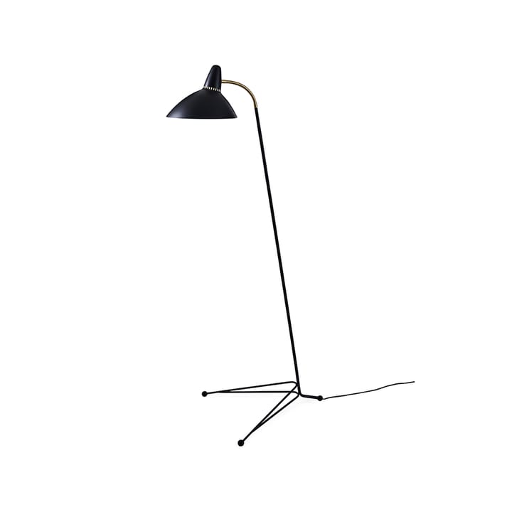 Lightsome lampa podłogowa - black noir, mosiężne detale - Warm Nordic