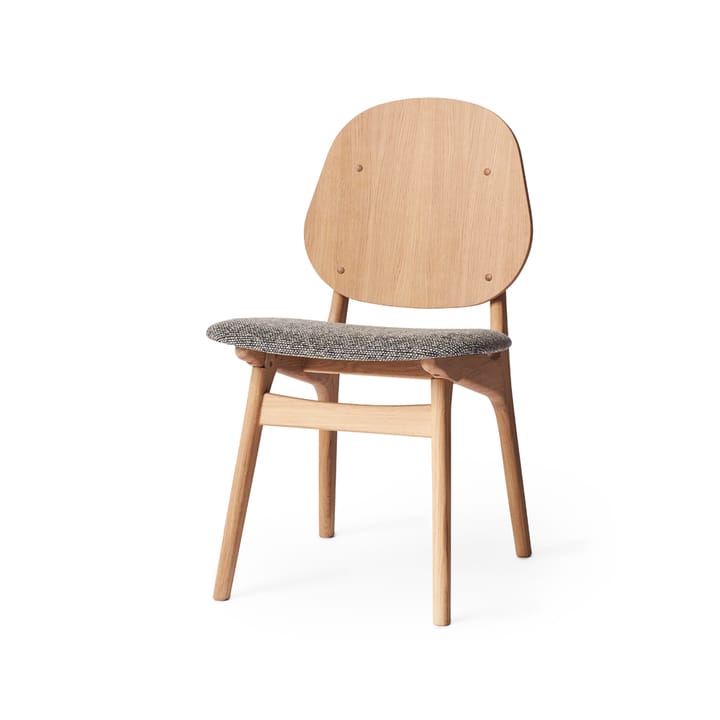 Noble krzesło - posypka graficzna z tkaniny, stojak z białego olejowanego dębu - Warm Nordic