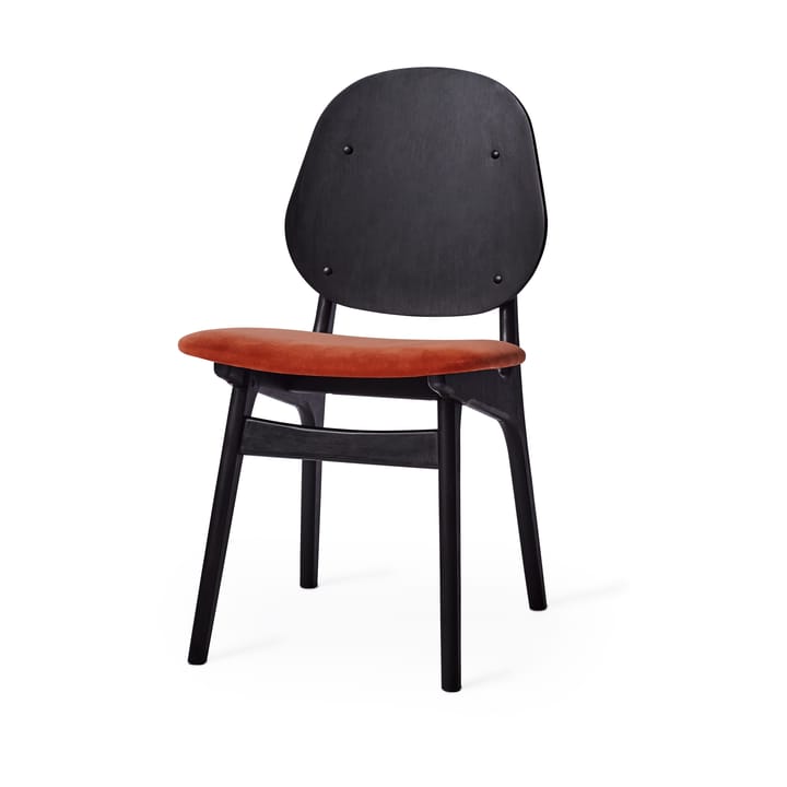 Noble krzesło - tkanina brick red, czarny lakierowany stojak z drewna bukowego - Warm Nordic