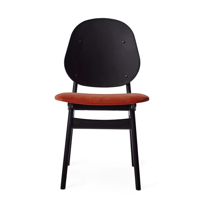 Noble krzesło - tkanina brick red, czarny lakierowany stojak z drewna bukowego - Warm Nordic