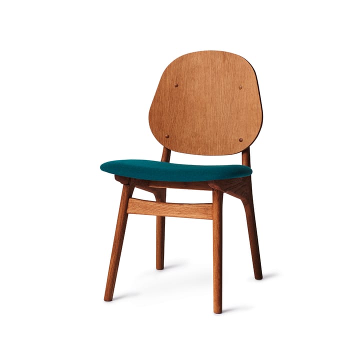 Noble krzesło - tkanina ciemny turkus, stojak z dębu olejowanego  - Warm Nordic