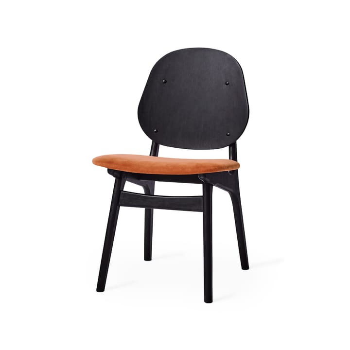 Noble krzesło - tkanina rusty różowy ,czarny lakierowany stojak z drewna bukowego - Warm Nordic