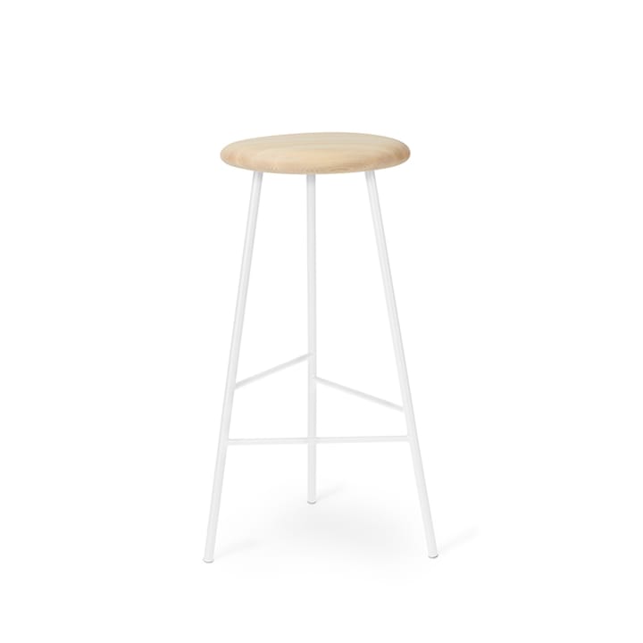 Pebble krzesło barowe - olej jesionowy, wys.75, stojak biały - Warm Nordic