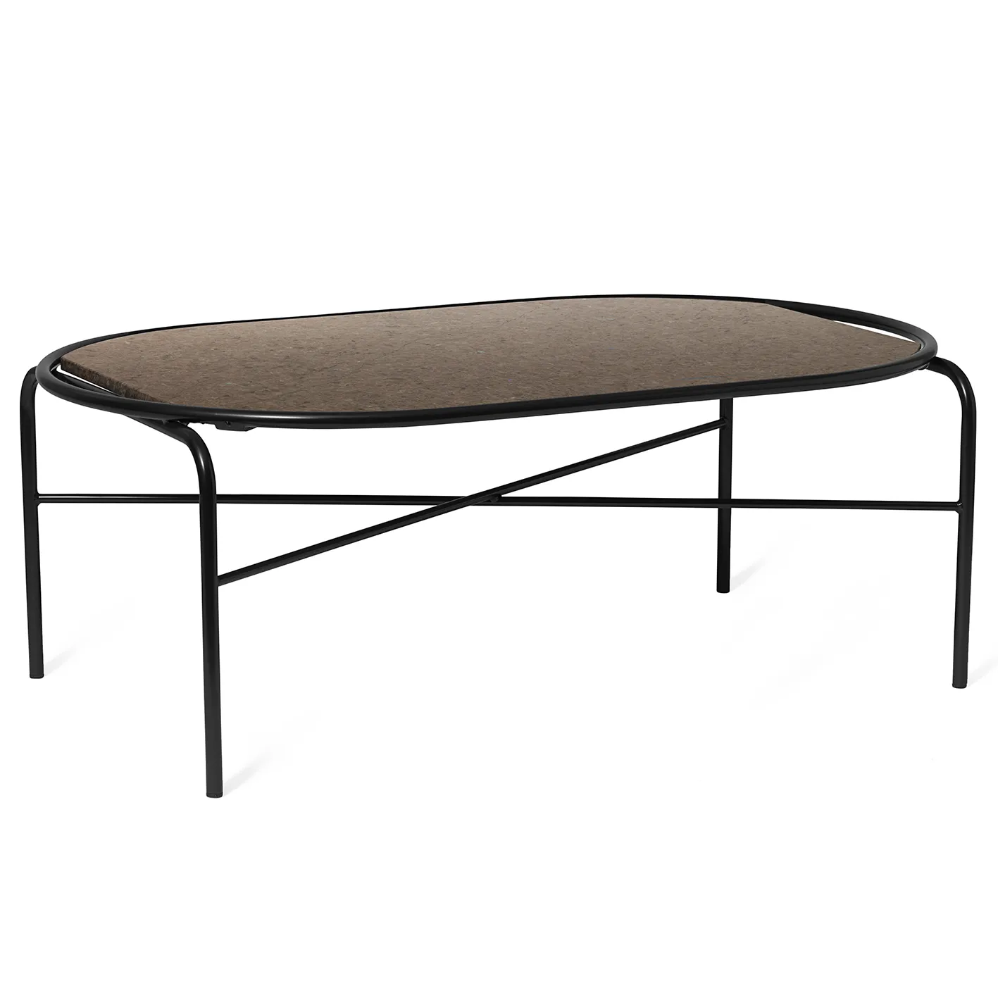 Secant ovalowy stolik boczny kawowy granit, Antique brown Warm Nordic