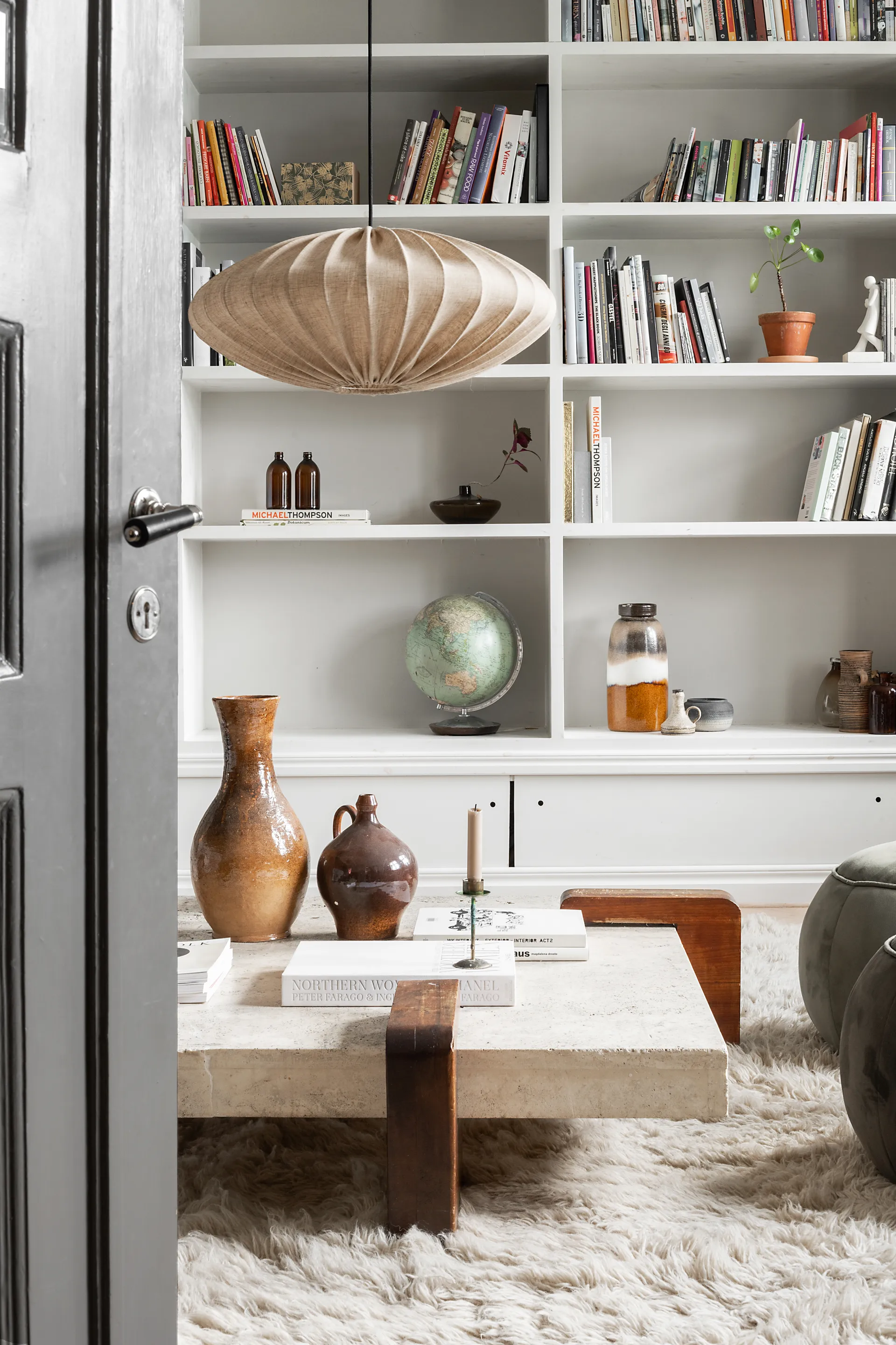 Abażur Ellipse 65 cm lniany, Piaskowy Watt & Veke