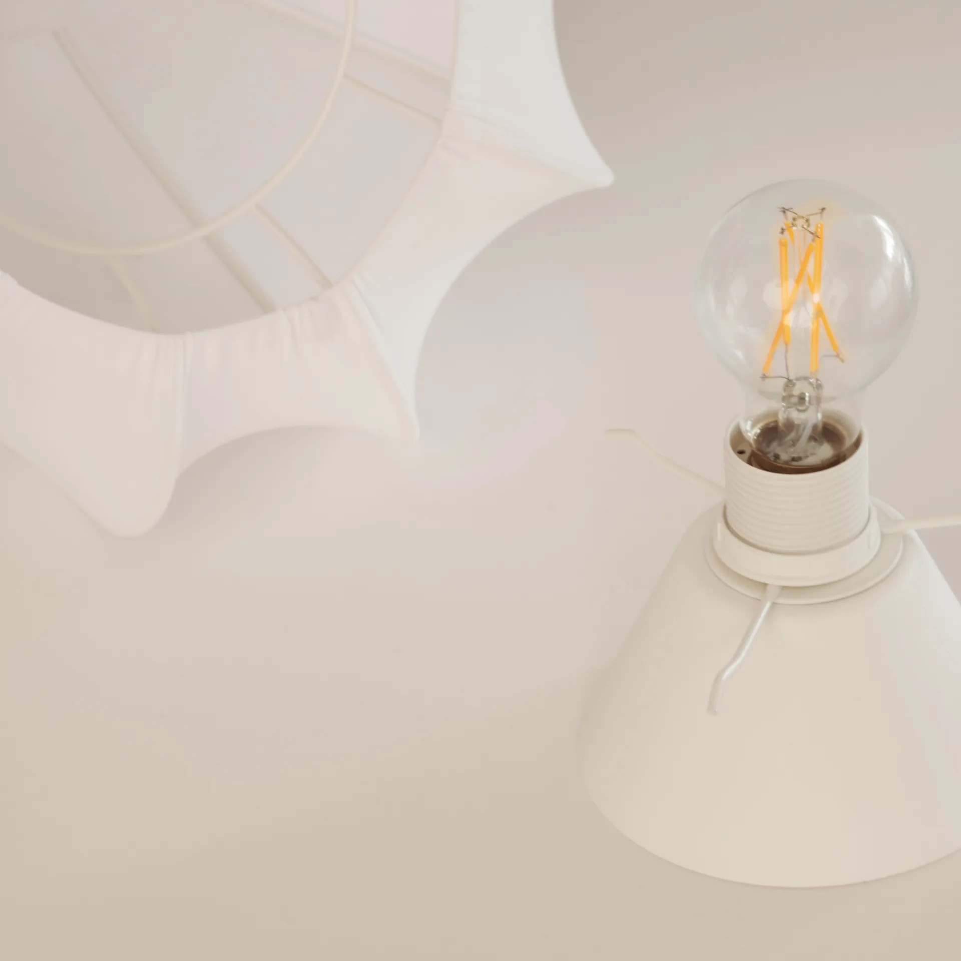 Anna Plafon mini Ø30 cm, White cotton Watt & Veke