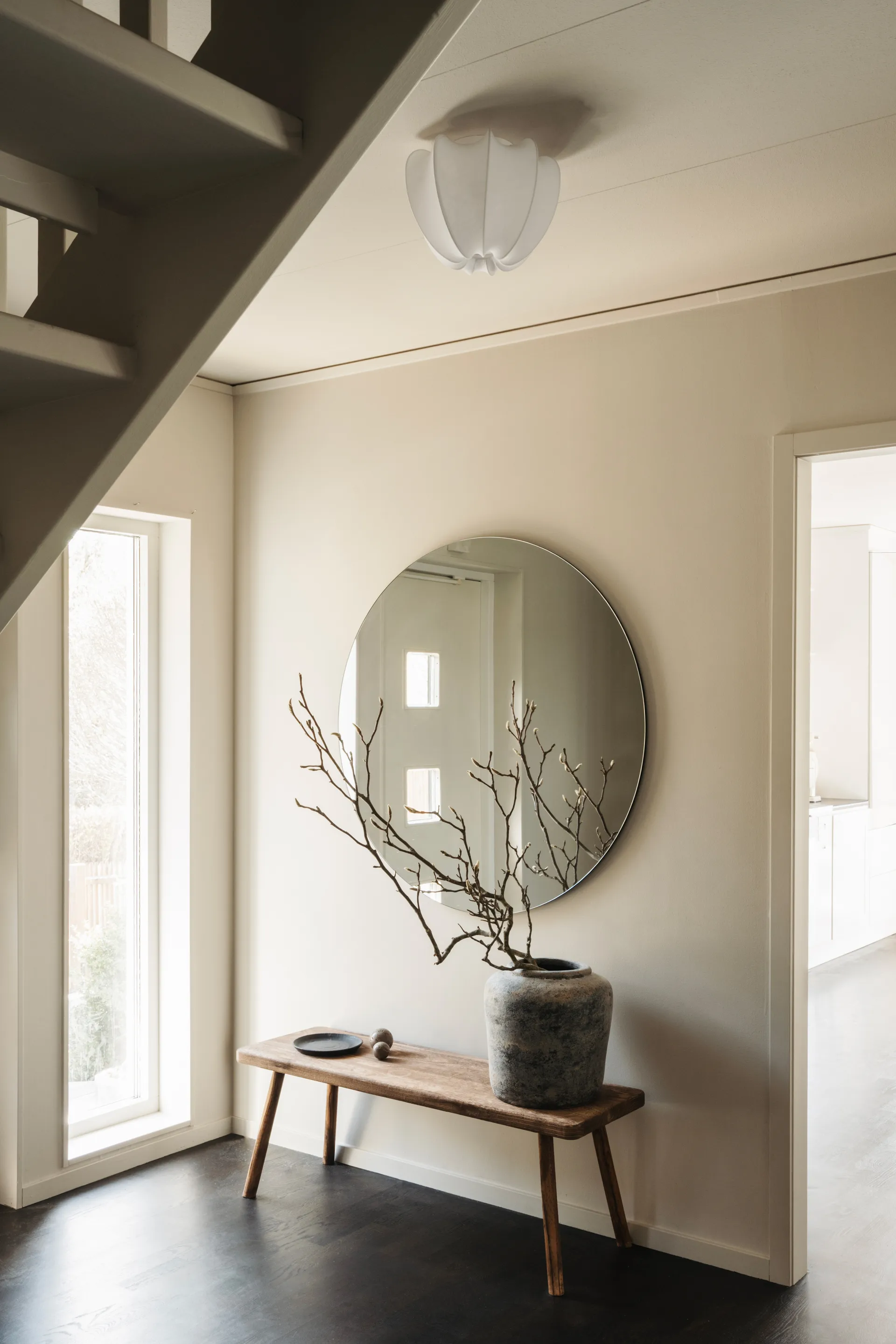 Anna Plafon mini Ø30 cm, White cotton Watt & Veke