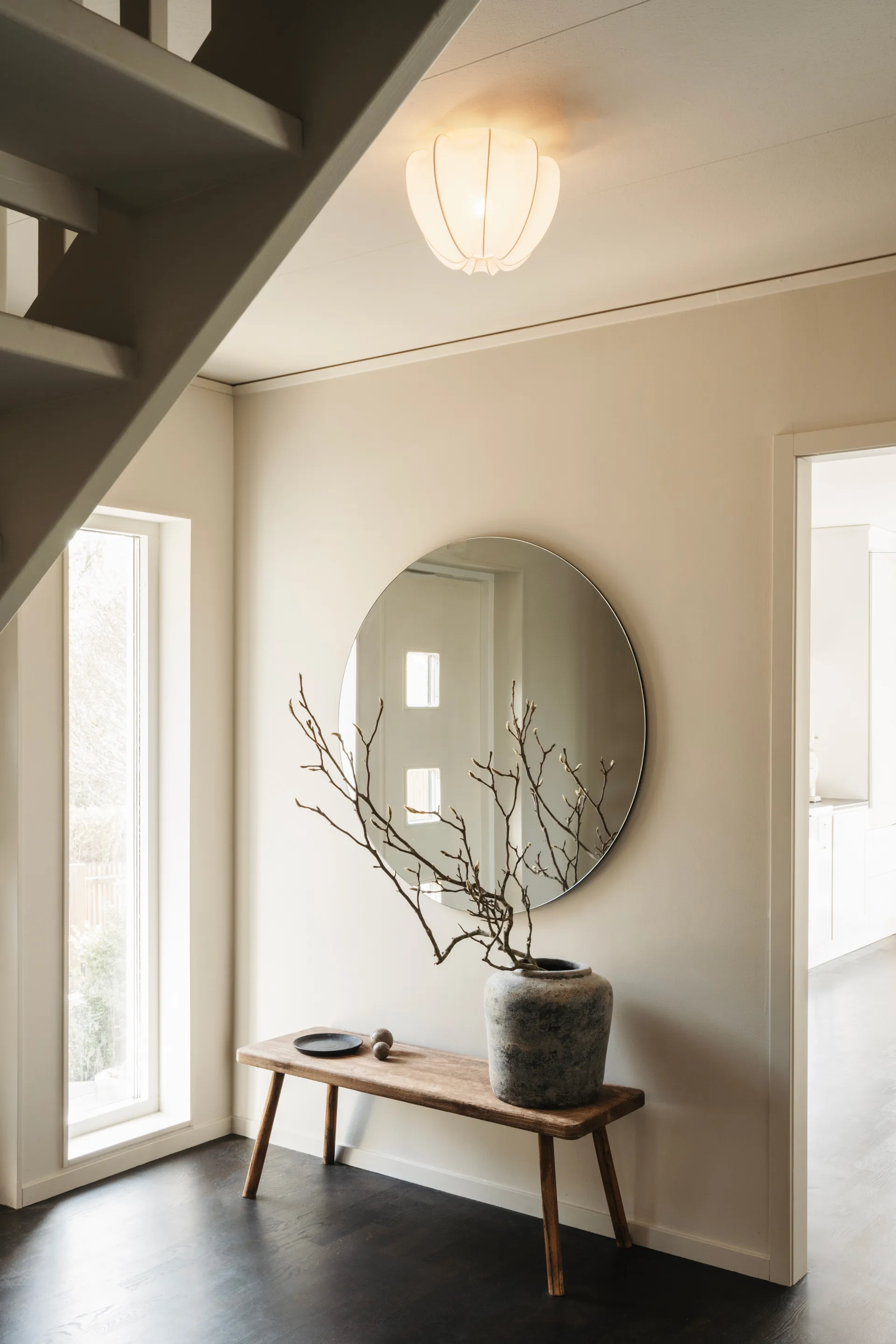 Anna Plafon mini Ø30 cm, White cotton Watt & Veke