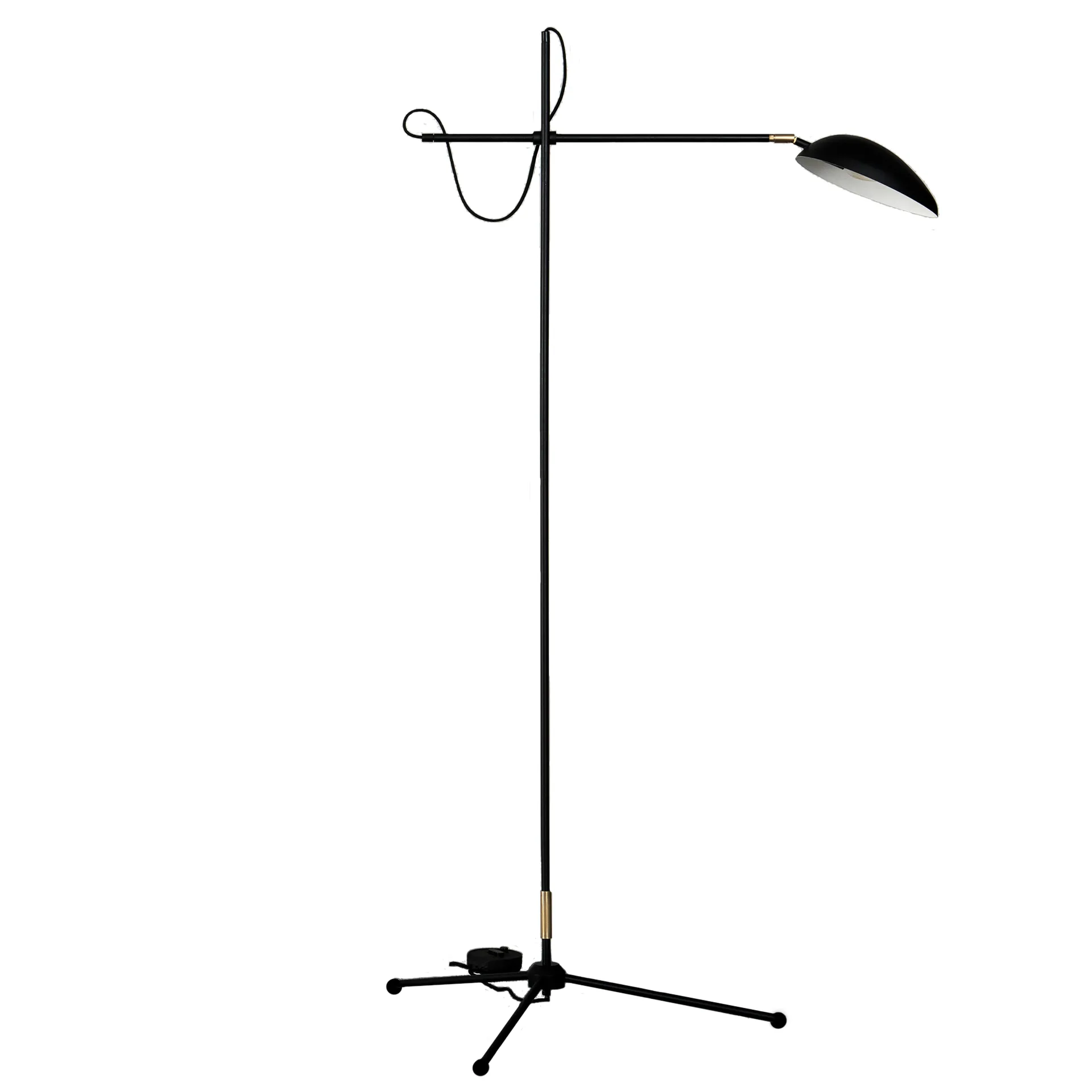 Lampa podłogowa Spoon, czarny mat, mosiądz Watt & Veke
