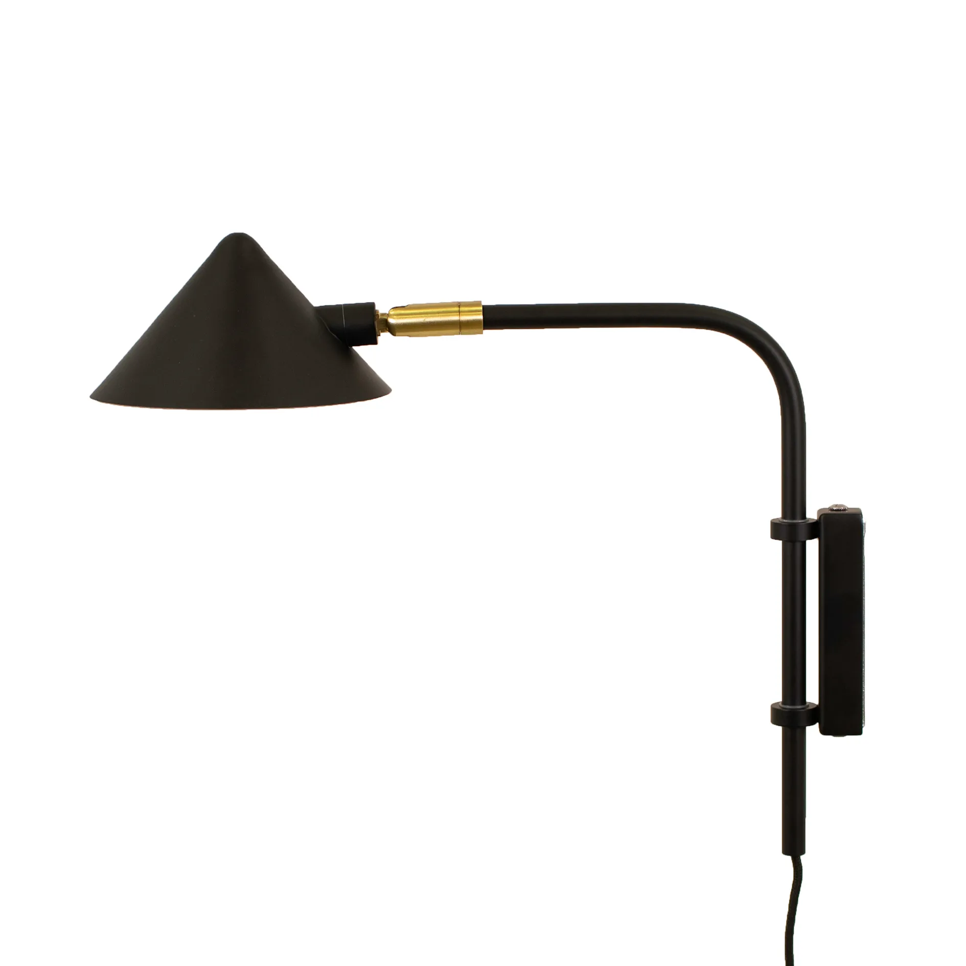 Lampa ścienna Kelly krótkie ramię, Czarno-złoty Watt & Veke