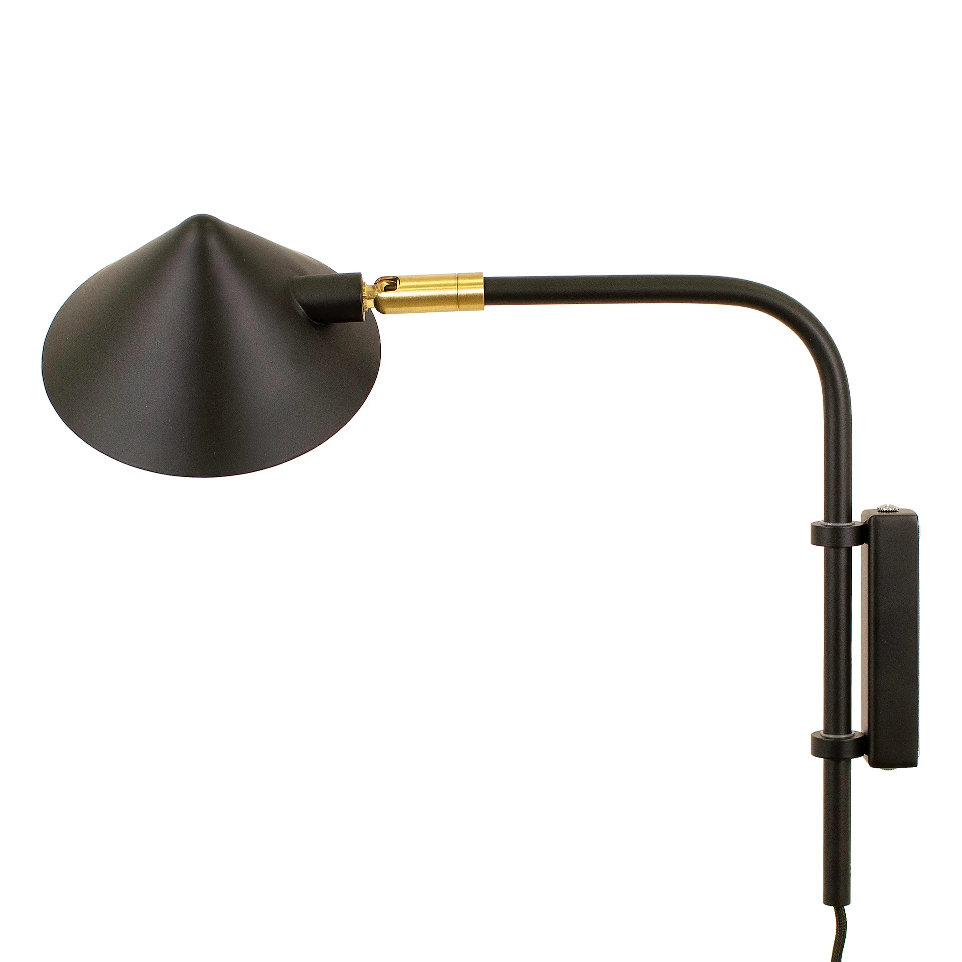 Lampa ścienna Kelly krótkie ramię, Czarno-złoty Watt & Veke