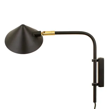 Lampa ścienna Kelly krótkie ramię - Czarno-złoty - Watt & Veke