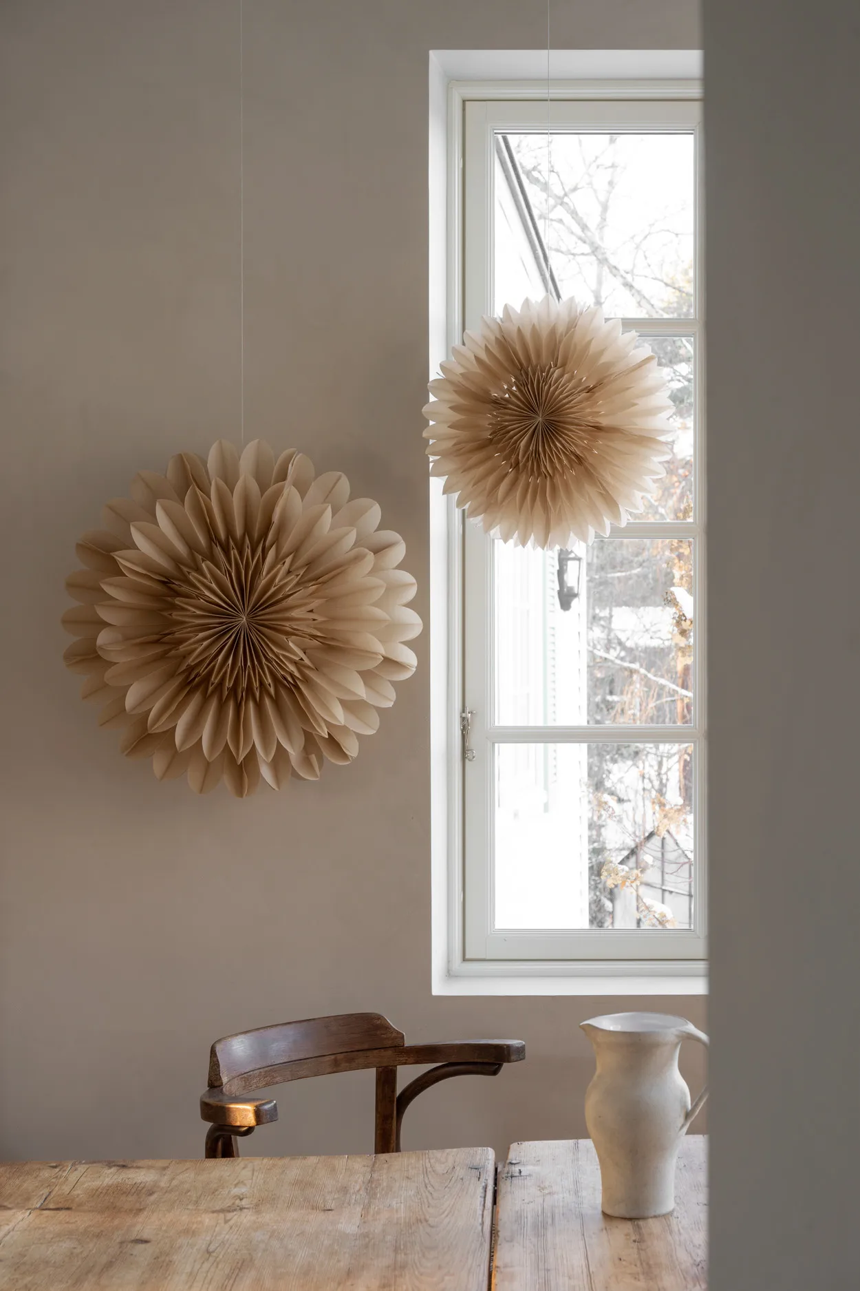 Lotos Gwiazda adwentowa Ø60 cm, Beżowy Watt & Veke