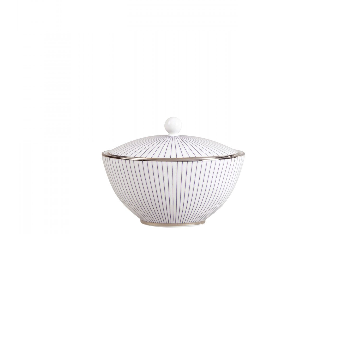Wedgwood Cukiernica z pokrywką Pinstripe biały | Skandynawski Design | Cukiernice | Biały