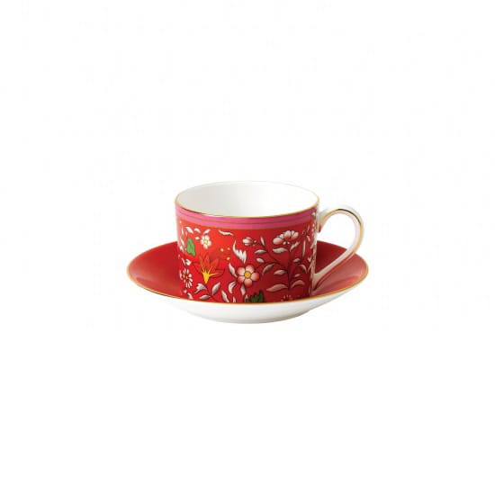 Wonderlust filiżanka ze spodkiem, crimson jewel Wedgwood