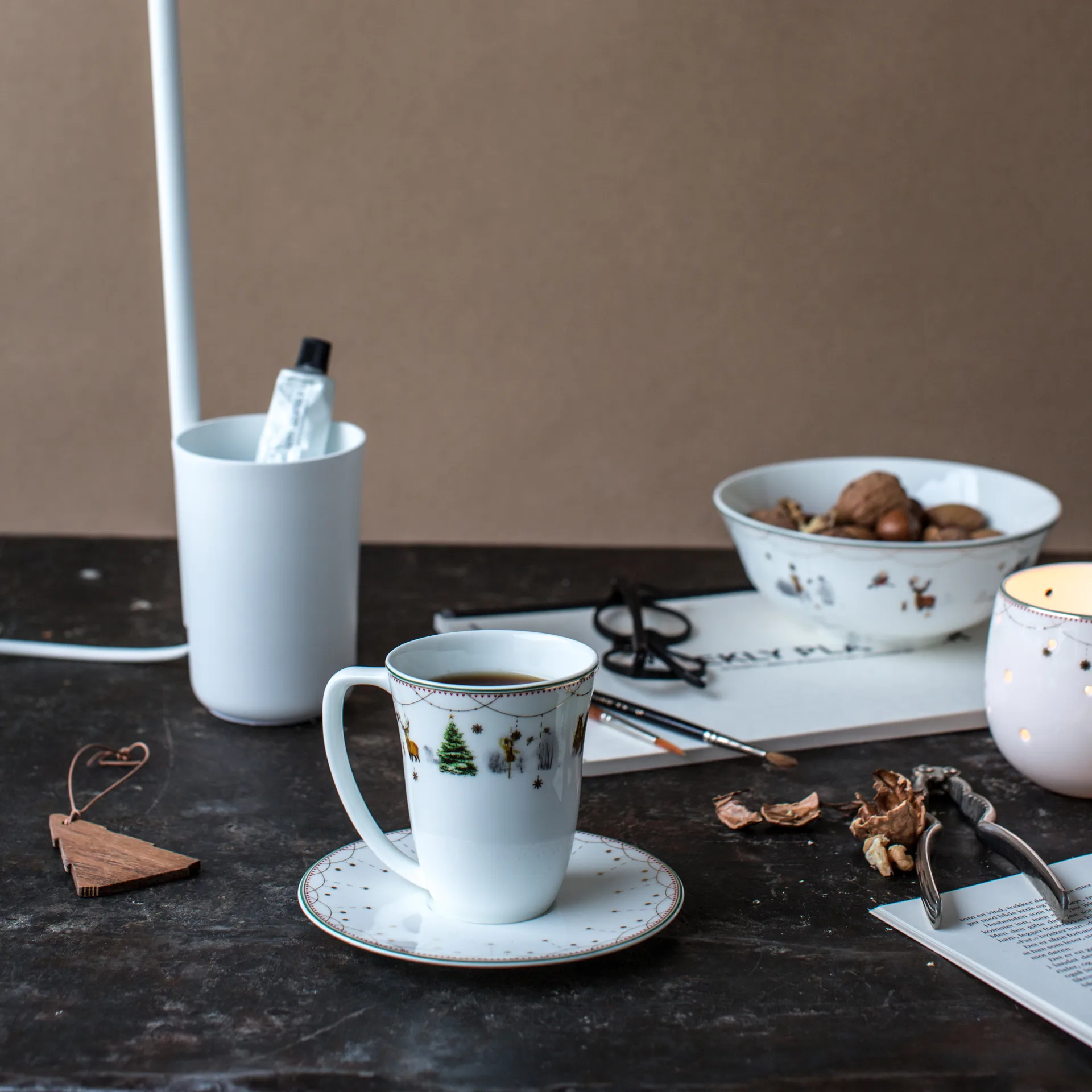 Filiżanka i spodek Julemorgen 20 cl, biały Wik & Walsøe