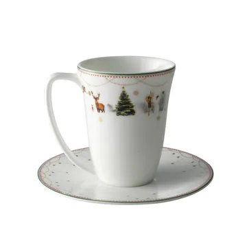 Julemorgen filiżanka ze spodkiem 200 ml - biały - Wik & Walsøe