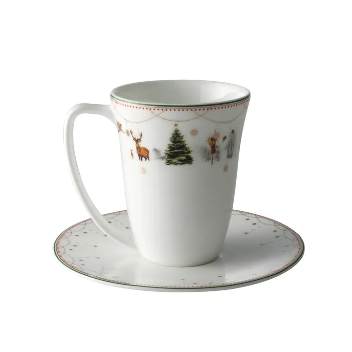 Julemorgen filiżanka ze spodkiem 200 ml - biały - Wik & Walsøe