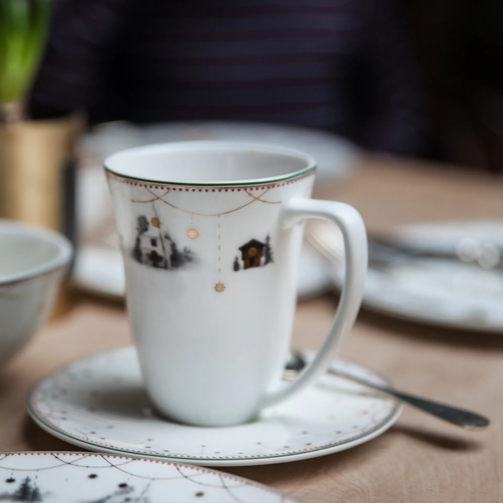 Julemorgen filiżanka ze spodkiem 200 ml, biały Wik & Walsøe
