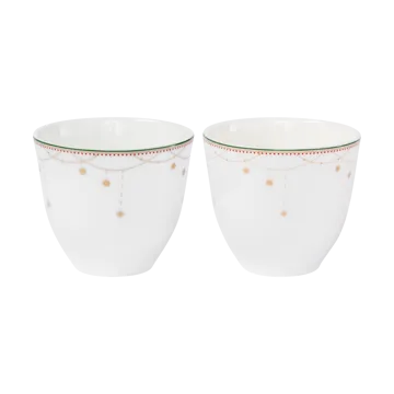 Julemorgen Girlander kubek 2‑pak 200 ml - Białe - Wik & Walsøe