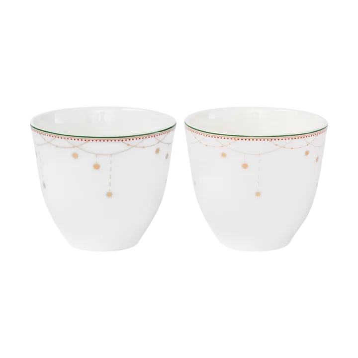Julemorgen Girlander kubek 2‑pak 200 ml - Białe - Wik & Walsøe