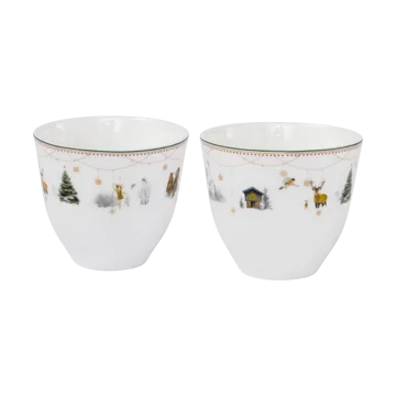 Julemorgen Story kubek 2‑pak 200 ml - Białe - Wik & Walsøe