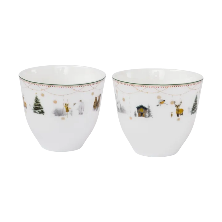 Julemorgen Story kubek 2‑pak 200 ml - Białe - Wik & Walsøe