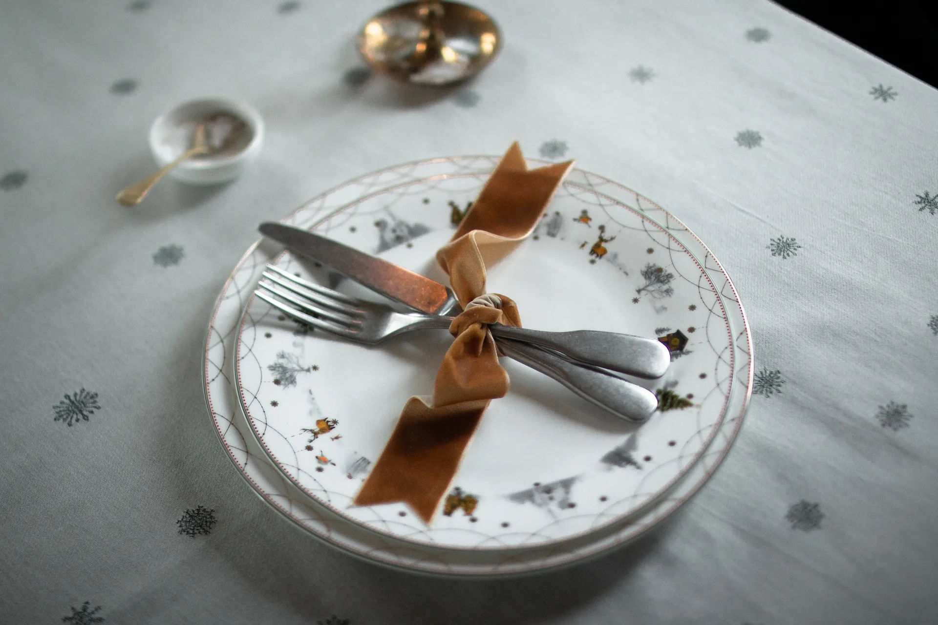 Obrus Julemorgen, Biało-zielony, 140x300 cm Wik & Walsøe