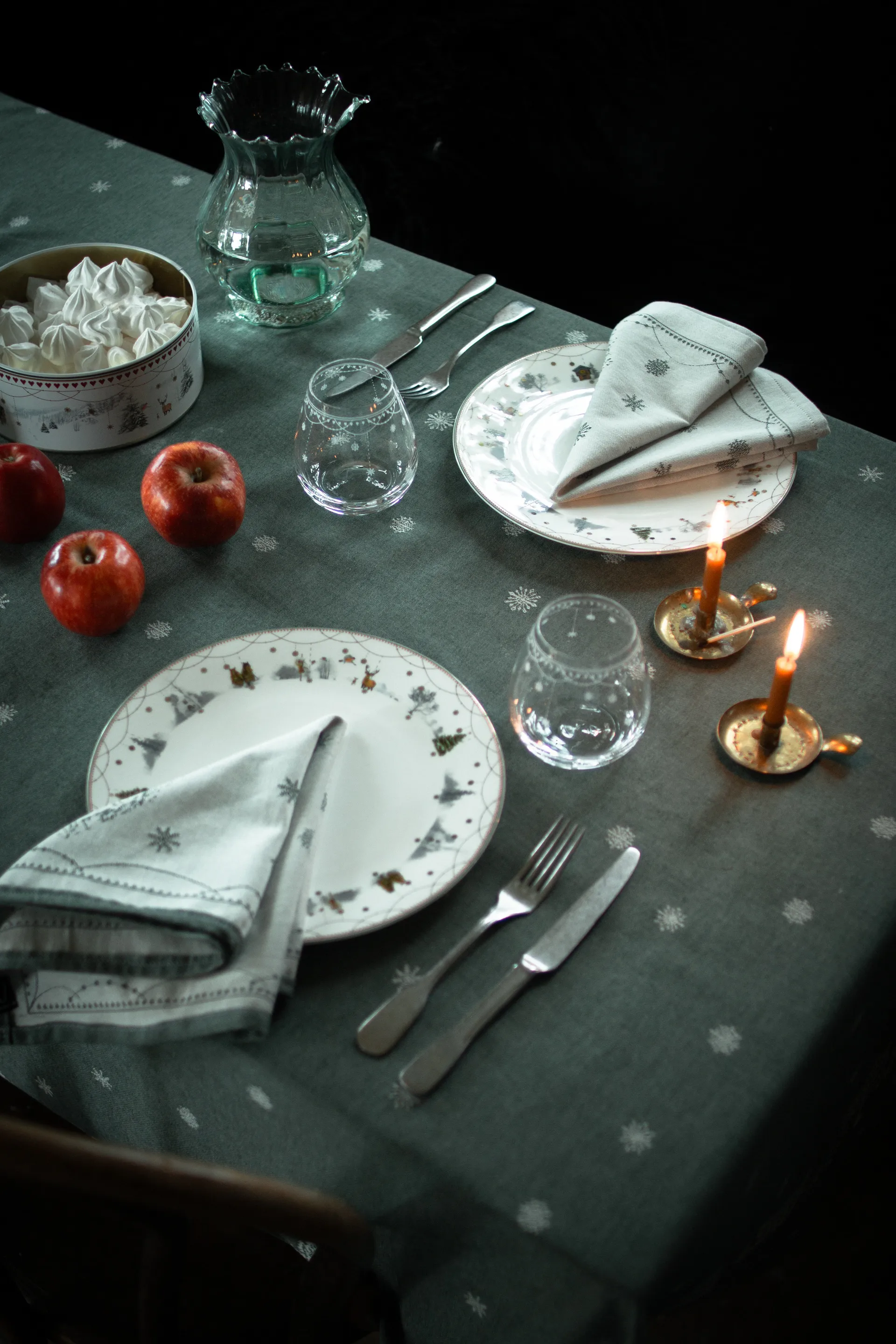 Serwetka materiałowa Julemorgen 45x45 cm 2 szt., Biało-zielony Wik & Walsøe