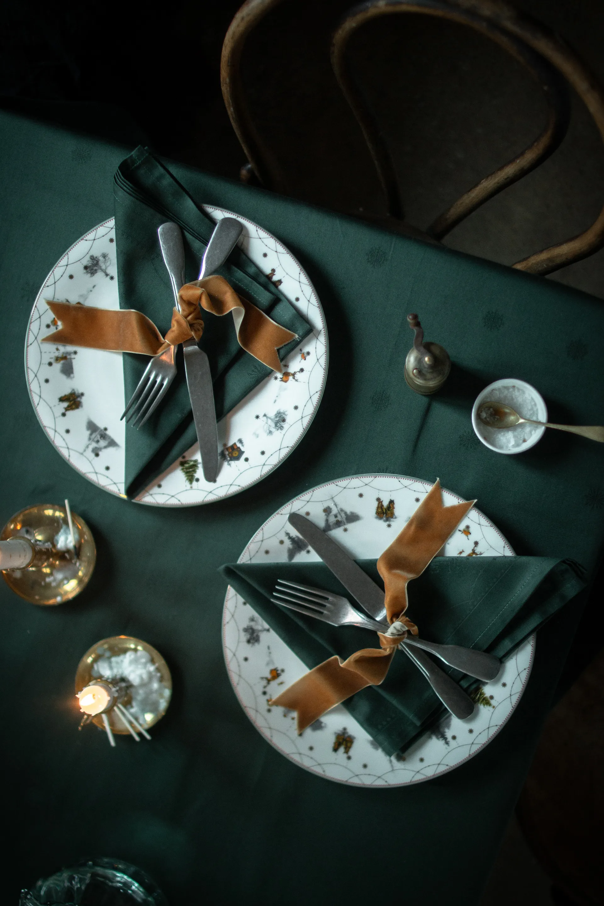 Serwetka materiałowa Julemorgen 45x45 cm 2 szt., Biało-zielony Wik & Walsøe