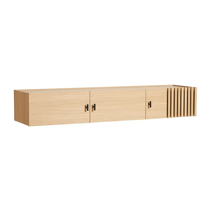 Array sideboard do montażu ściennego, 150 cm - Dąb pigmentowany na biało - Woud