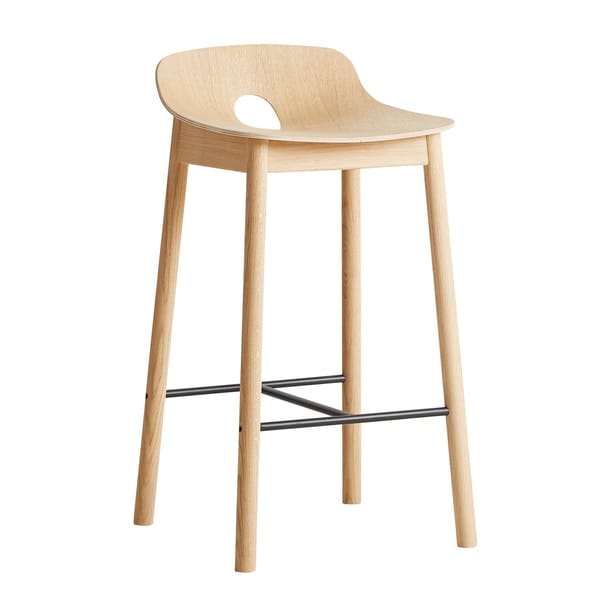 Krzesło barowe Mono 65 cm - Dąb pigmentowany na biało - Woud