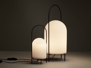 Lampa podłogowa Ghost - Czarno-białe szkło opalowe - Woud