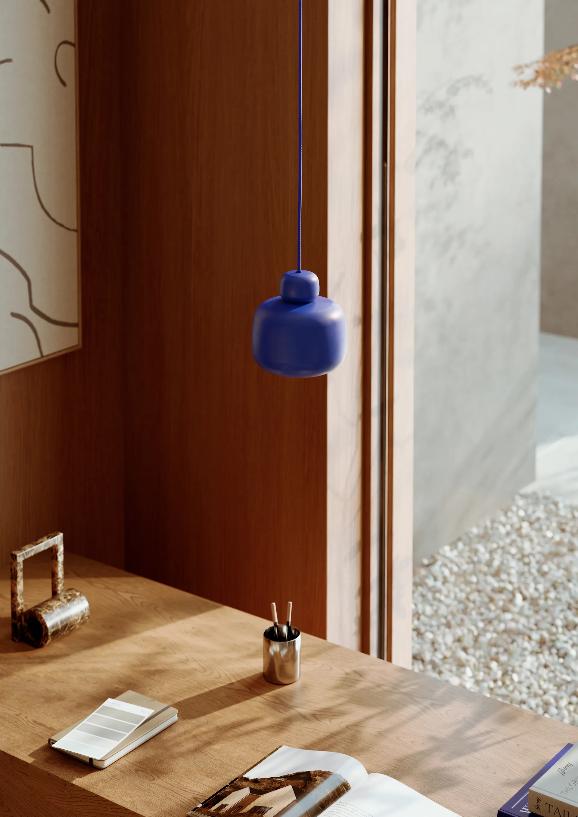 Lampa sufitowa Stone small, Cobalt blue Woud