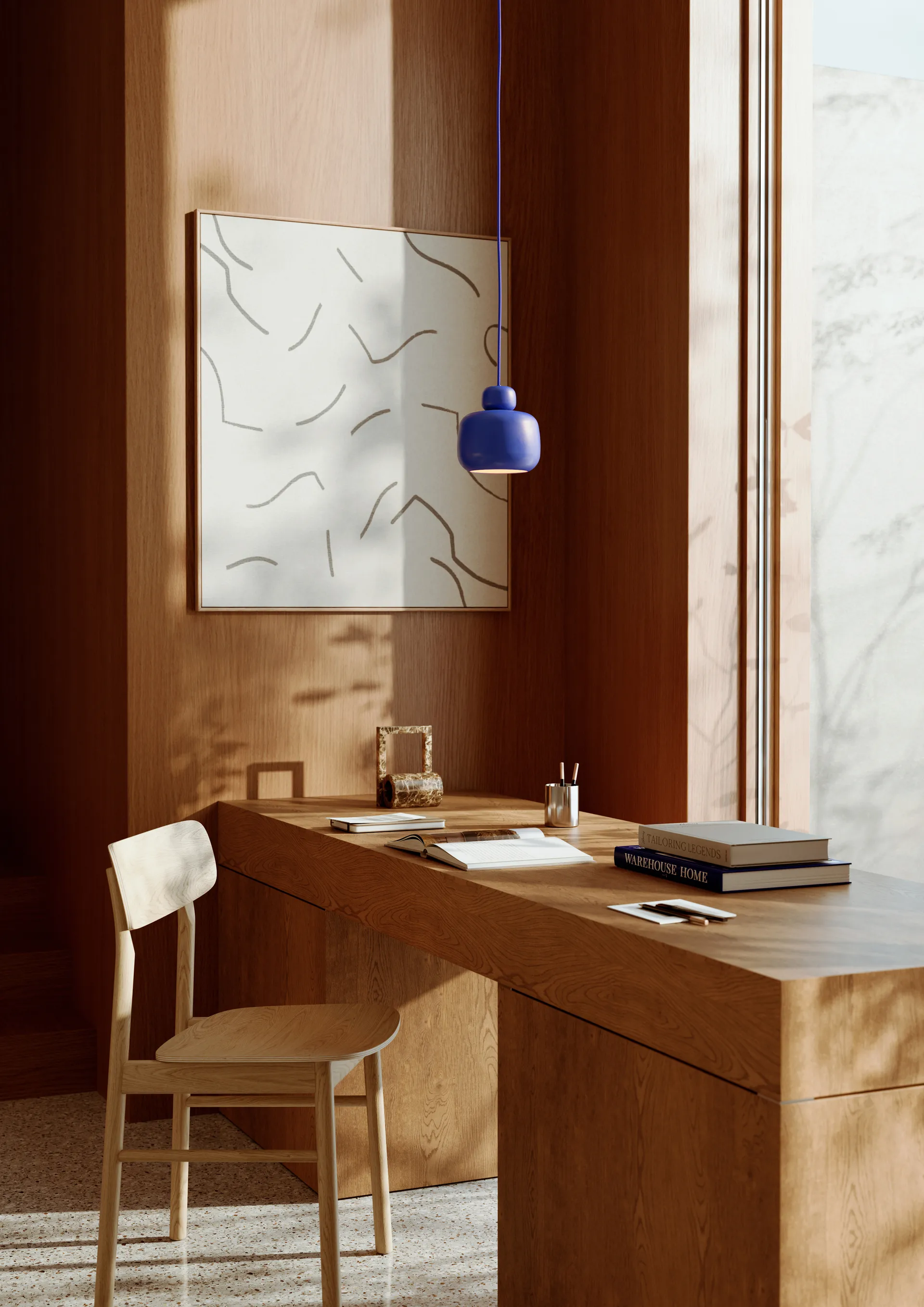 Lampa sufitowa Stone small, Cobalt blue Woud