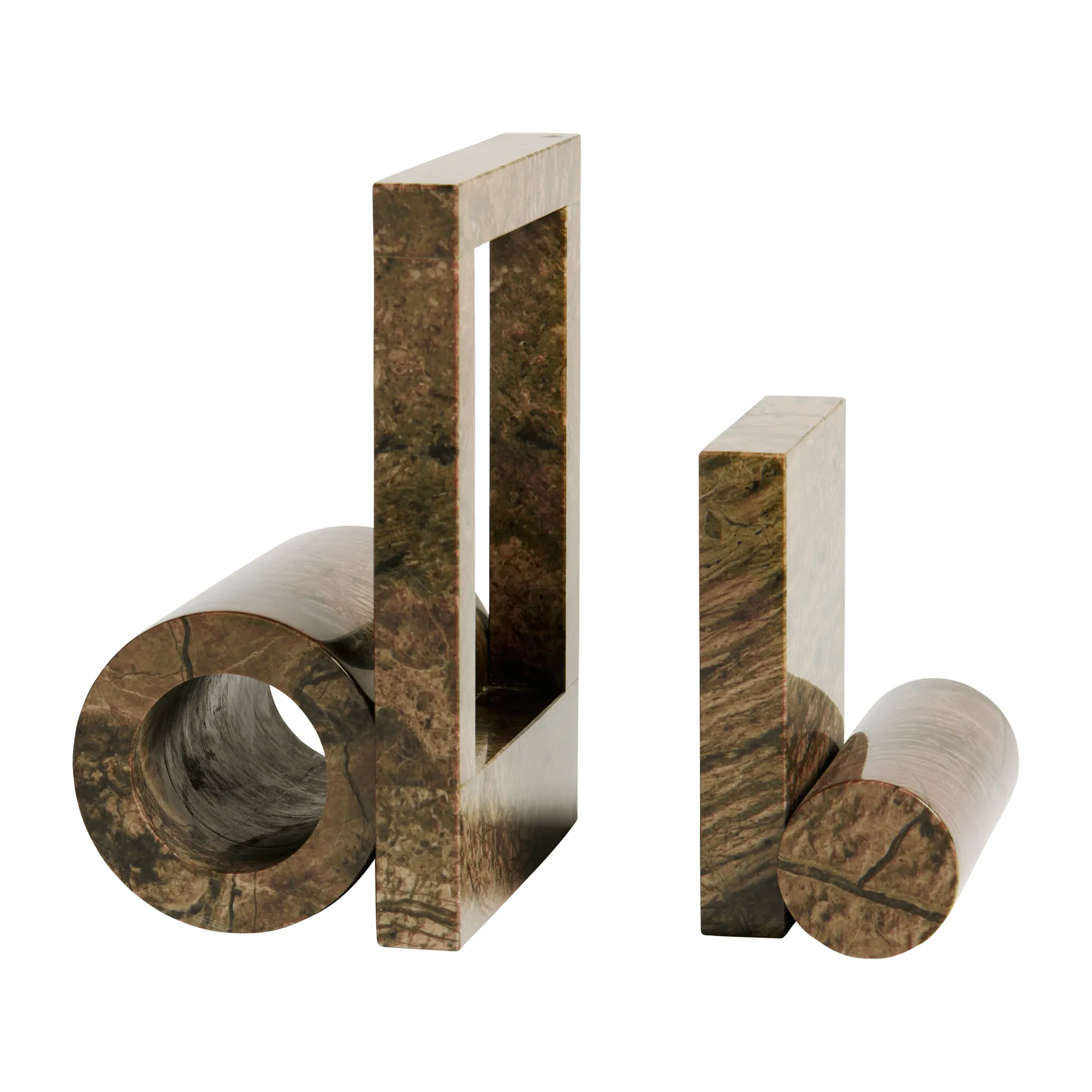 Marmurowa podpórka na książki Booknd, Brązowy Woud