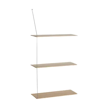 Półka Stedge - Bielony dąb-szczotkowana stal, 60 cm, 3 półki - Woud