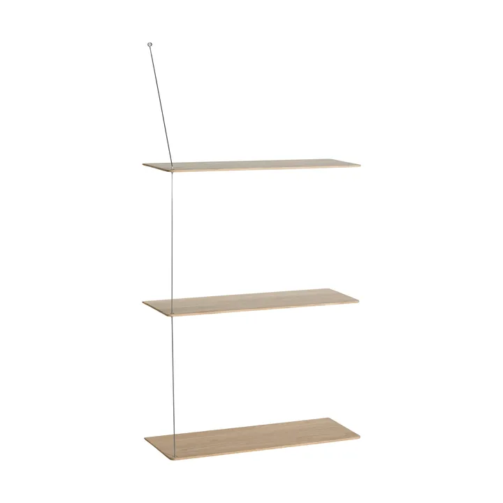 Półka Stedge - Bielony dąb-szczotkowana stal, 60 cm, 3 półki - Woud