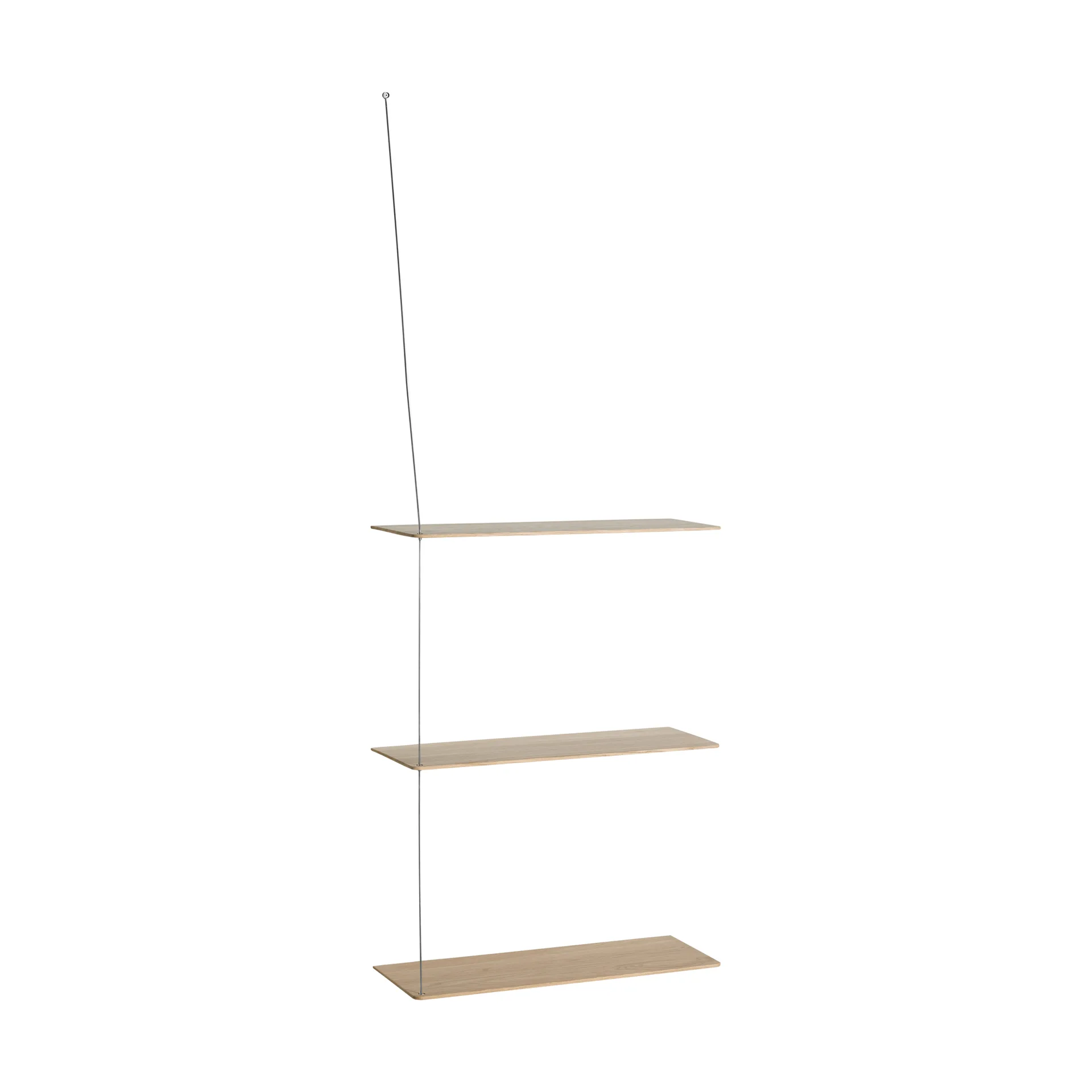 Półka Stedge, Bielony dąb-szczotkowana stal, 60 cm, 3 półki Woud