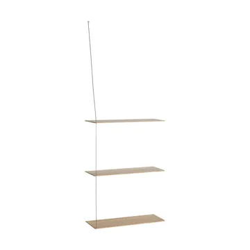 Półka Stedge - Bielony dąb-szczotkowana stal, 60 cm, 3 półki - Woud