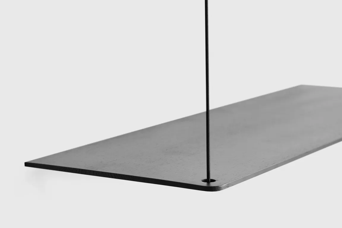 Półka Stedge, Czarny dąb, 80 cm, 2 półki Woud