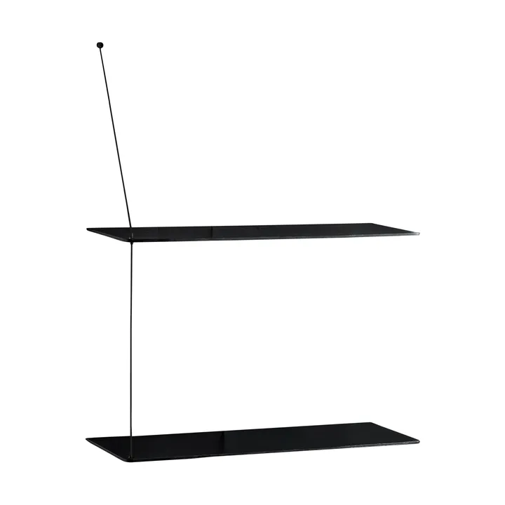 Półka Stedge - Czarny dąb-czarny, 2 półki, 60 cm - Woud