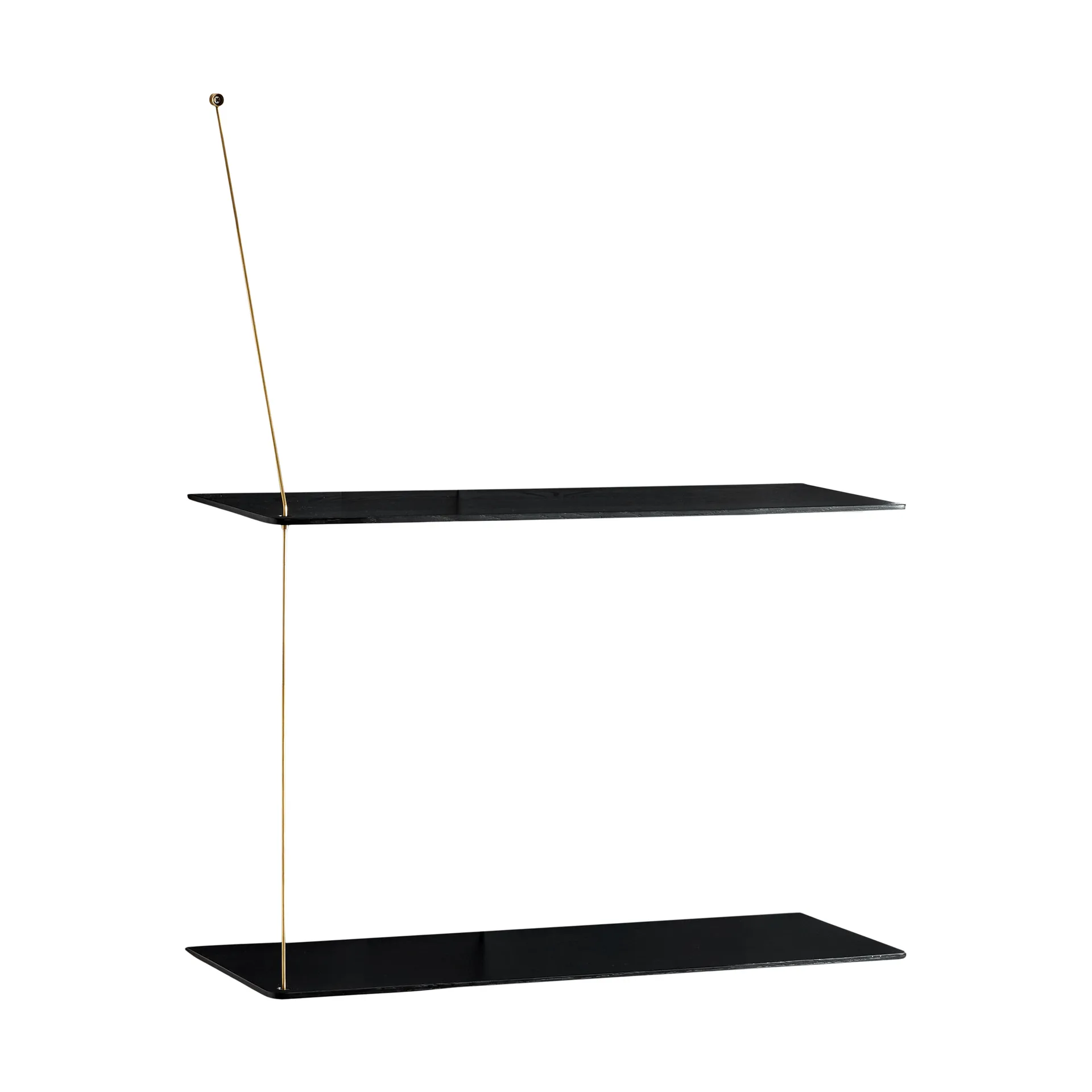 Półka Stedge, Czarny dąb-mosiądz, 60 cm, 2 półki Woud