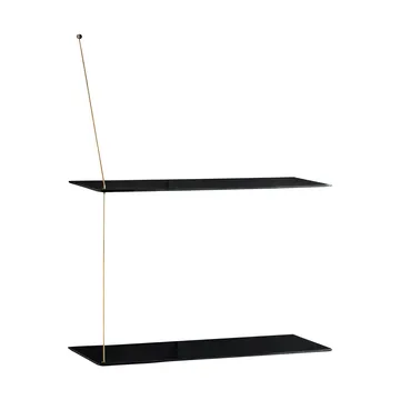 Półka Stedge - Czarny dąb-mosiądz, 60 cm, 2 półki - Woud