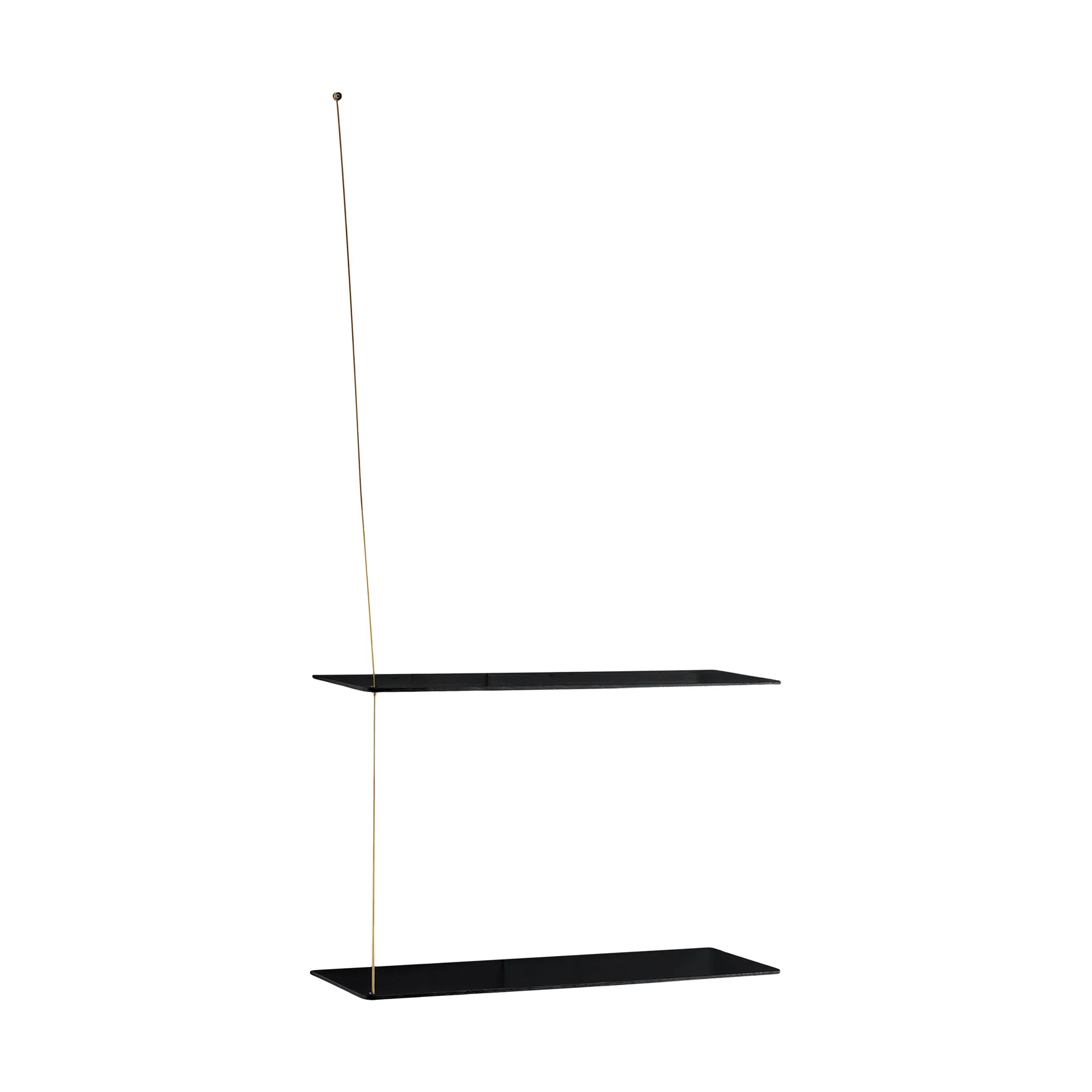 Półka Stedge, Czarny dąb-mosiądz, 60 cm, 2 półki Woud