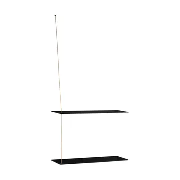 Półka Stedge - Czarny dąb-mosiądz, 60 cm, 2 półki - Woud