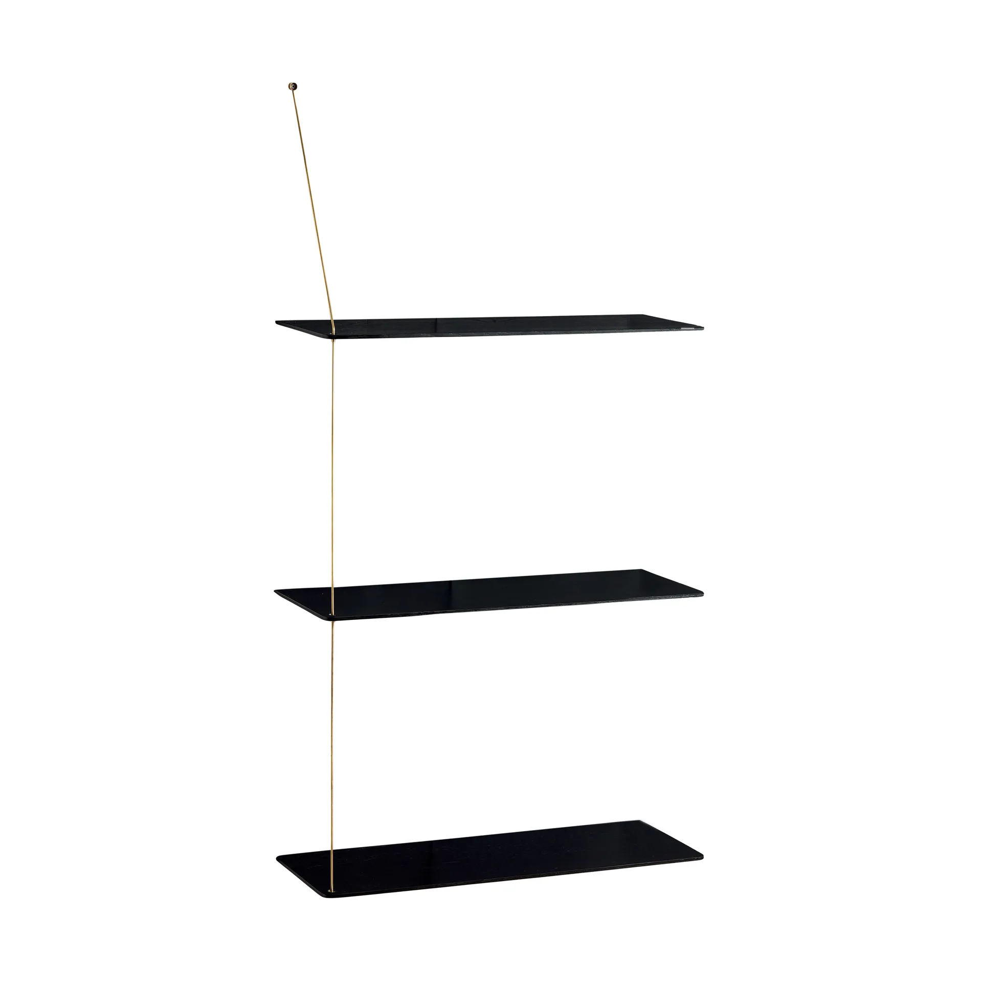 Półka Stedge, Czarny dąb-mosiądz, 60 cm, 3 półki Woud