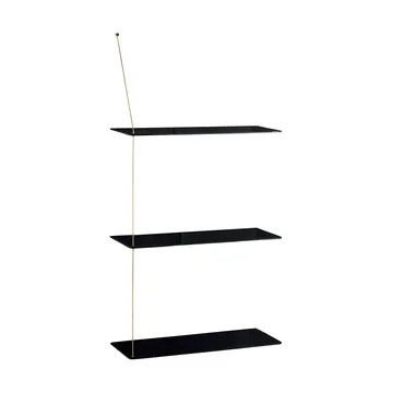 Półka Stedge - Czarny dąb-mosiądz, 60 cm, 3 półki - Woud