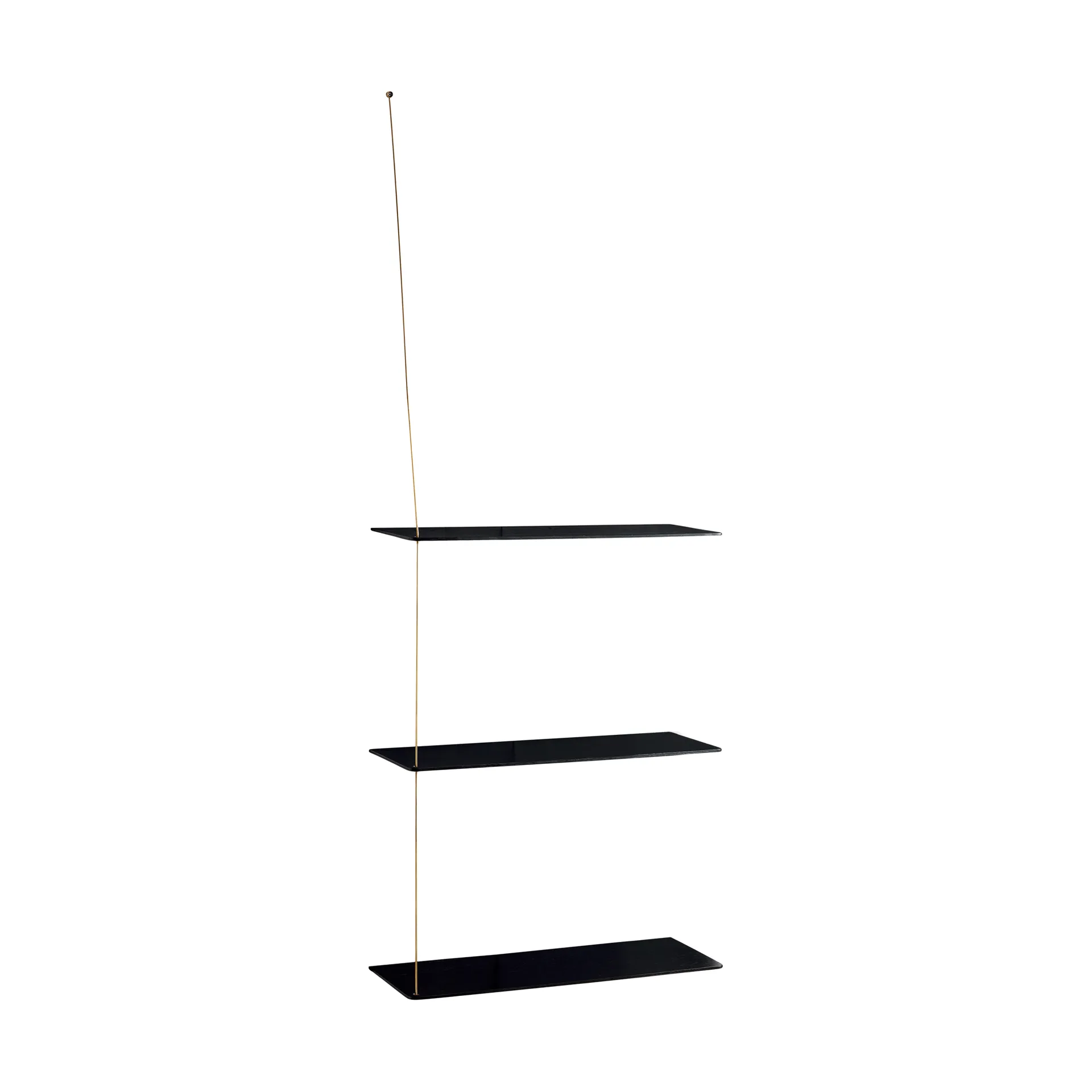 Półka Stedge, Czarny dąb-mosiądz, 60 cm, 3 półki Woud
