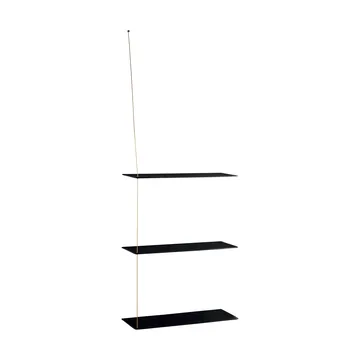 Półka Stedge - Czarny dąb-mosiądz, 60 cm, 3 półki - Woud